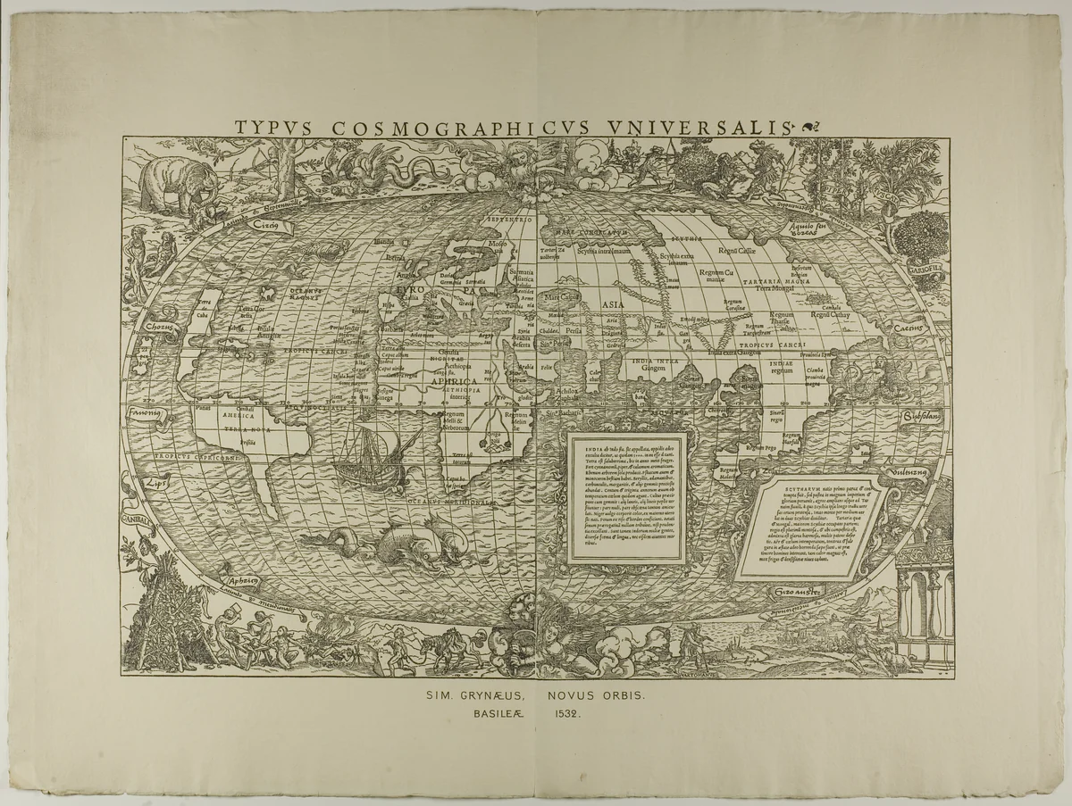 Typus Cosmographicus Universalis, Sim. Grynaeus, Novus Orbis, Basileae 1532 by Hans Holbein, other, 1889