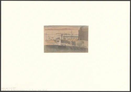 Gezicht op het Singel gezien naar de Haarlemmersluis by Everhardus Koster, drawing, 1869