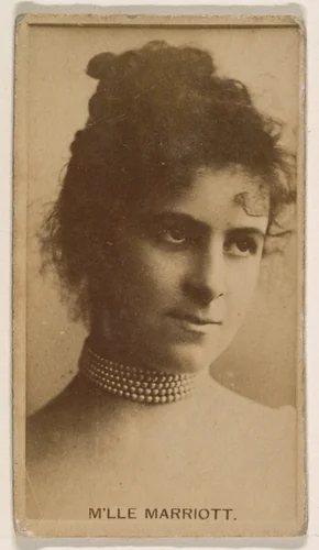M'lle Marriott, from the Actresses series (N245) issued by Kinney Brothers to promote Sweet Caporal Cigarettes by Kinney Brothers Tobacco Company, photograph, 1890