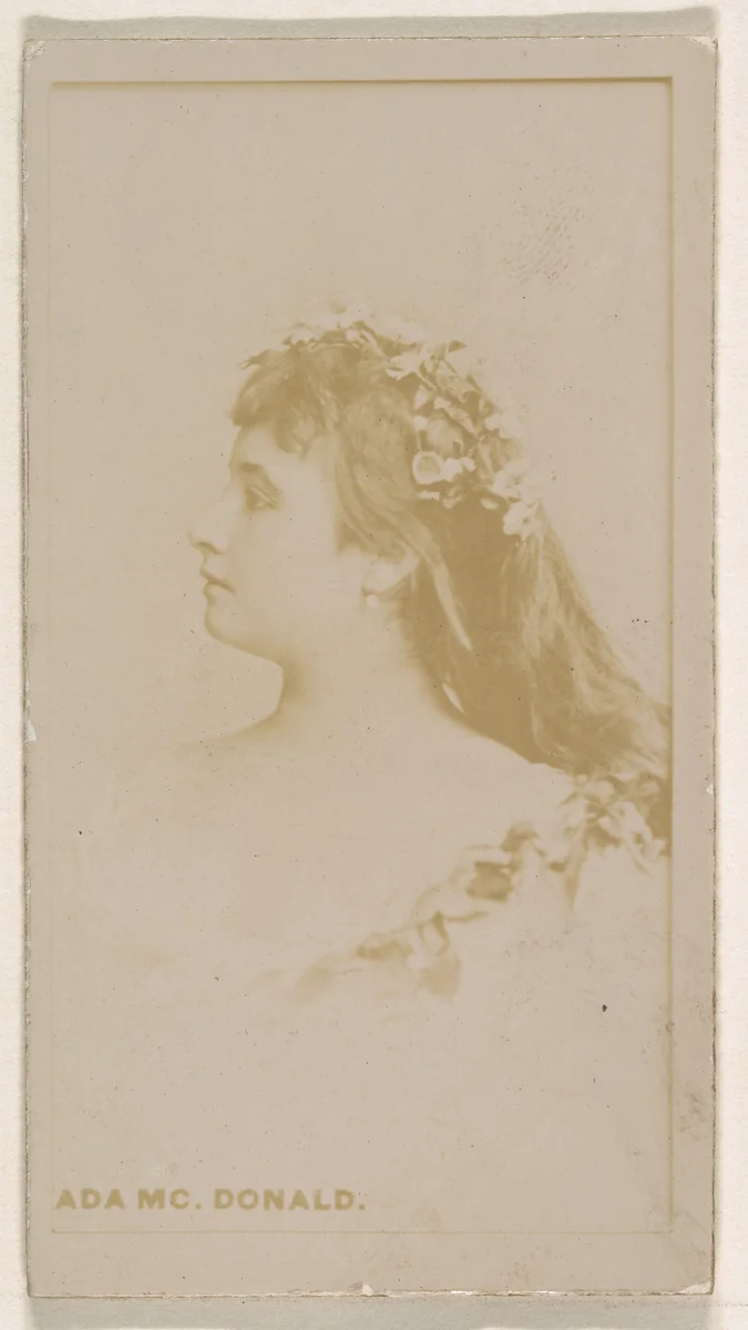 Ada McDonald, from the Actresses series (N245) issued by Kinney Brothers to promote Sweet Caporal Cigarettes by Kinney Brothers Tobacco Company, photograph, 1890