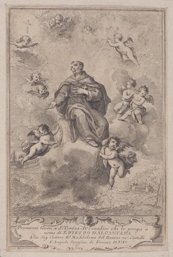 S. Pierre Regalda (S. Pietro d'Alcantara) by Francesco Bartolozzi, print, 1746