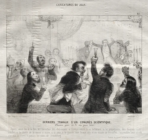 Derniere travaux d'un congrès scientifique by Jules Platier, print, 1840-1849