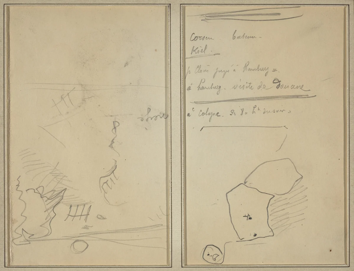 Head of a Monkey; Inventory of Bottles and Beverages [verso] by Paul Gauguin, drawing, 1884-1888