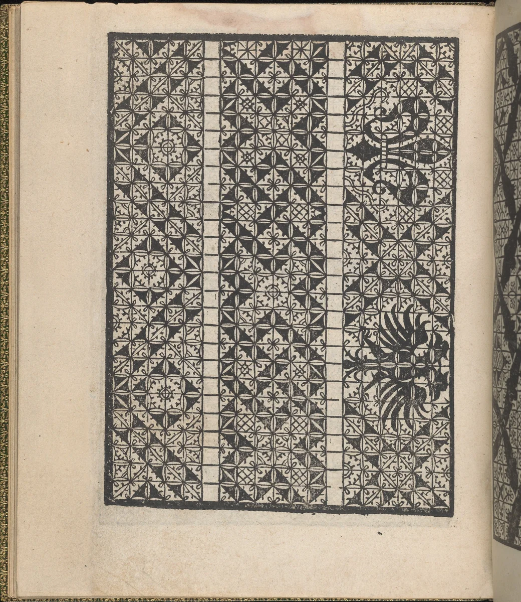 Giardineto novo di punti tagliati et gropposi per exercitio & ornamento delle donne (Venice 1554), page 19 (verso) by Matteo Pagano, book, 1554