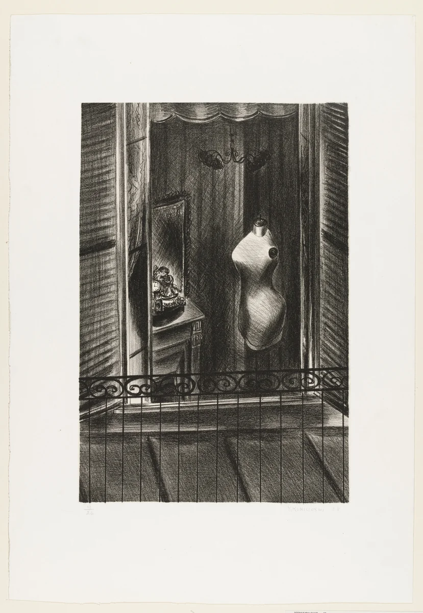 Interior with Dress Form by Yasuo Kuniyoshi, print, 1928