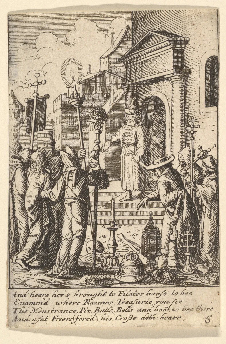 Jesus before Pilate by Wenceslaus Hollar, print, 1677-1700