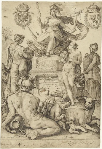 Titelblad: Romeinse Helden by Lucas van Haelwech, drawing, 1602