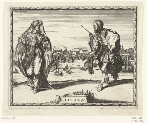 Gezicht op Lissabon by Romeyn de Hooghe, print, 1655-1708