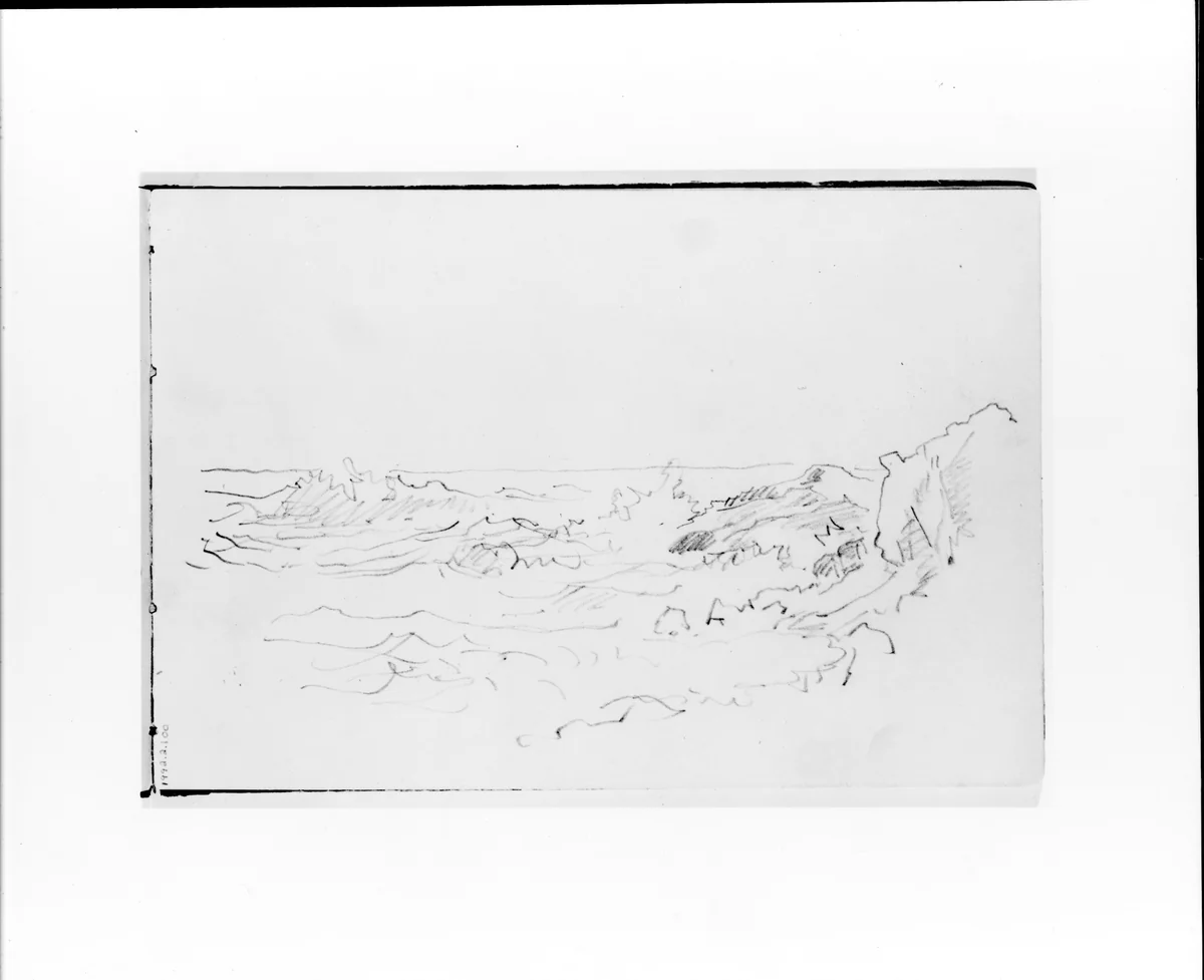 Seascape with Breaking Waves (from Sketchbook VII) by William Trost Richards, artwork, 1886
