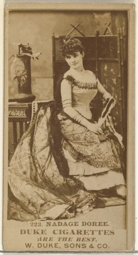 Card Number 223, Nadage Doree, from the Actors and Actresses series (N145-7) issued by Duke Sons & Co. to promote Duke Cigarettes by W. Duke, Sons & Co., photograph, 1880-1889