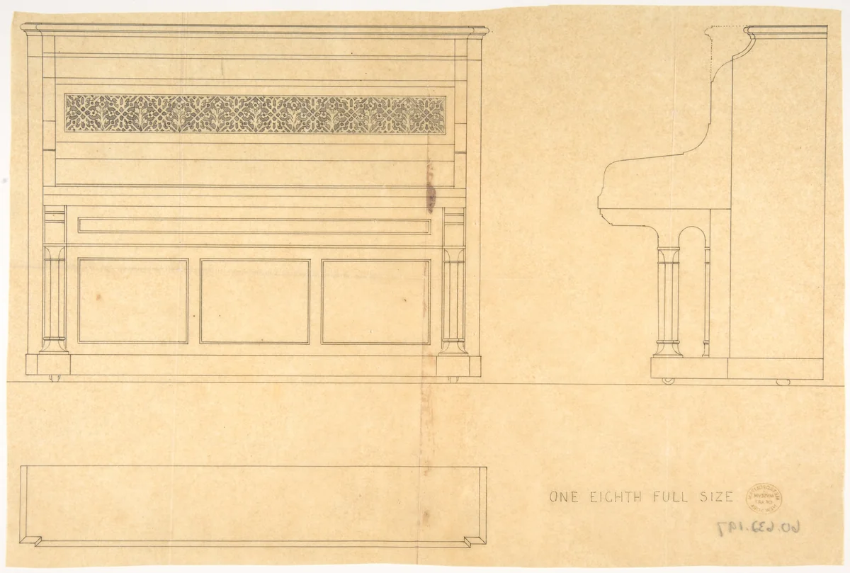 Piano Design by anonymous, drawing, 1800-1900