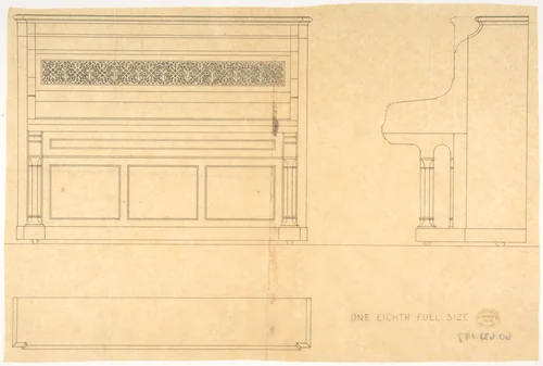 Piano Design by anonymous, drawing, 1800-1900