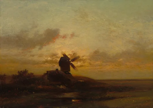 The Windmill by Jules Dupré, painting, 1855-1859