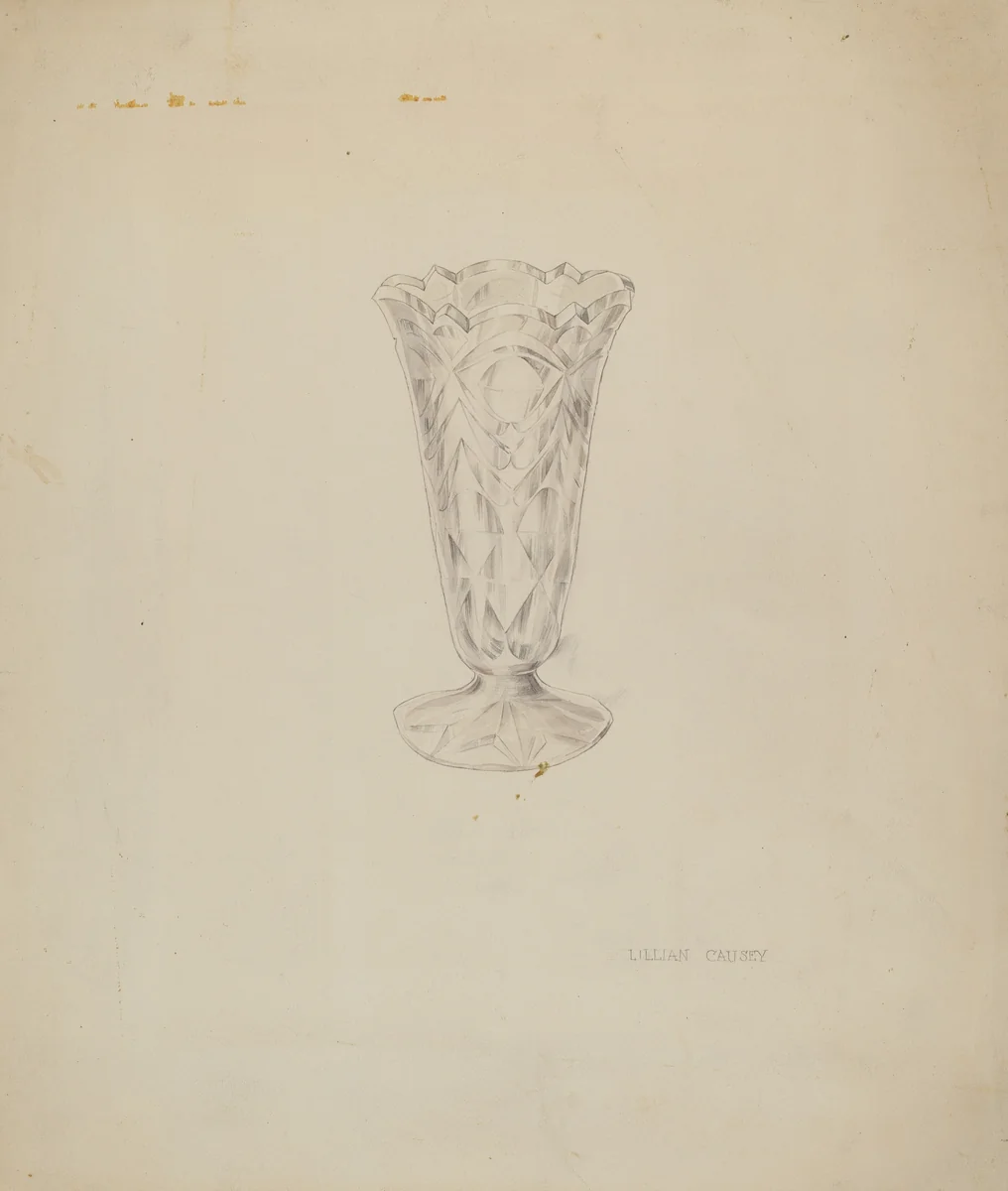 Vase by Lillian Causey, index of american design, 1937