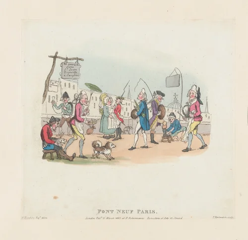 Pont Neuf, Paris by Thomas Rowlandson, print, 1803
