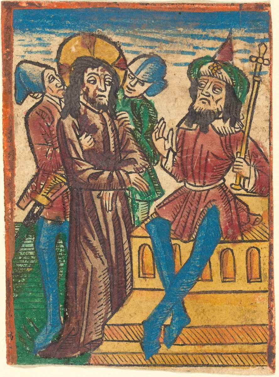 Christ before Pilate by German 15th Century, print, 1490