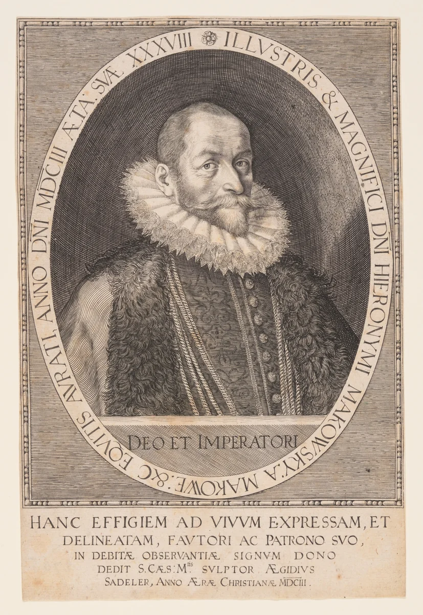 Hieronymus Makofsky, Chamberlain by Aegidius Sadeler, print, 1603