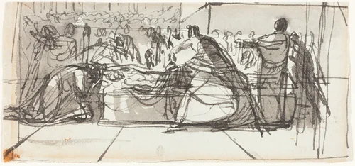 The Laying Out of Christ by George Hayter, drawing, 1792-1871