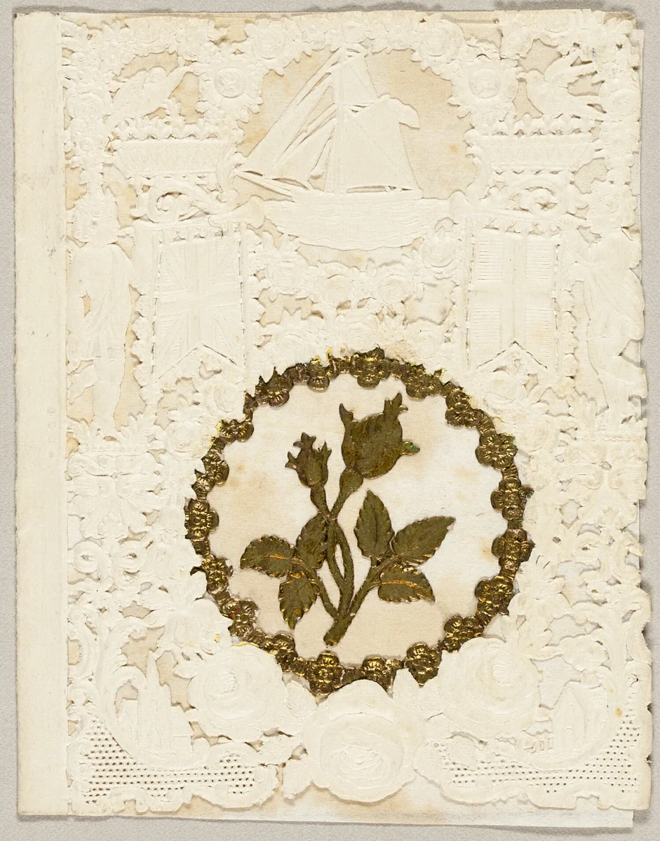 Untitled Valentine (Gold Flowers in a Wreath) by Thomas Wood, other, 1855-1860