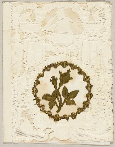 Untitled Valentine (Gold Flowers in a Wreath) by Thomas Wood, other, 1855-1860