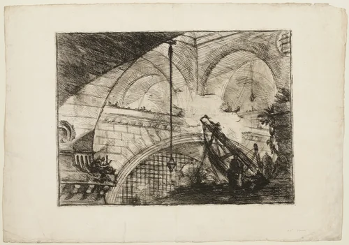The Arch with a Shell Ornament, plate 11 from Imaginary Prisons by Giovanni Battista Piranesi, print, 1750