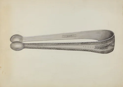Silver Sugar Tongs by John R. Towers, index of american design, 1936