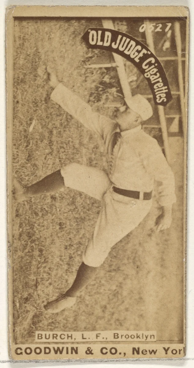 Burch, Left Field, Brooklyn, from the Old Judge series (N172) for Old Judge Cigarettes by Goodwin & Company, photograph, 1887-1890
