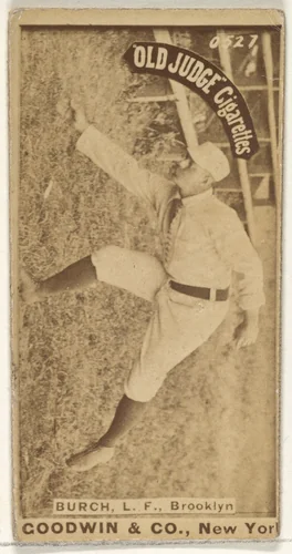 Burch, Left Field, Brooklyn, from the Old Judge series (N172) for Old Judge Cigarettes by Goodwin & Company, photograph, 1887-1890