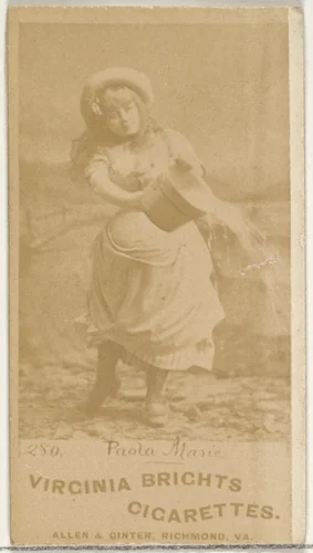 Card 280, Paola Marie, from the Actors and Actresses series (N45, Type 1) for Virginia Brights Cigarettes by Allen & Ginter, photograph, 1885-1891