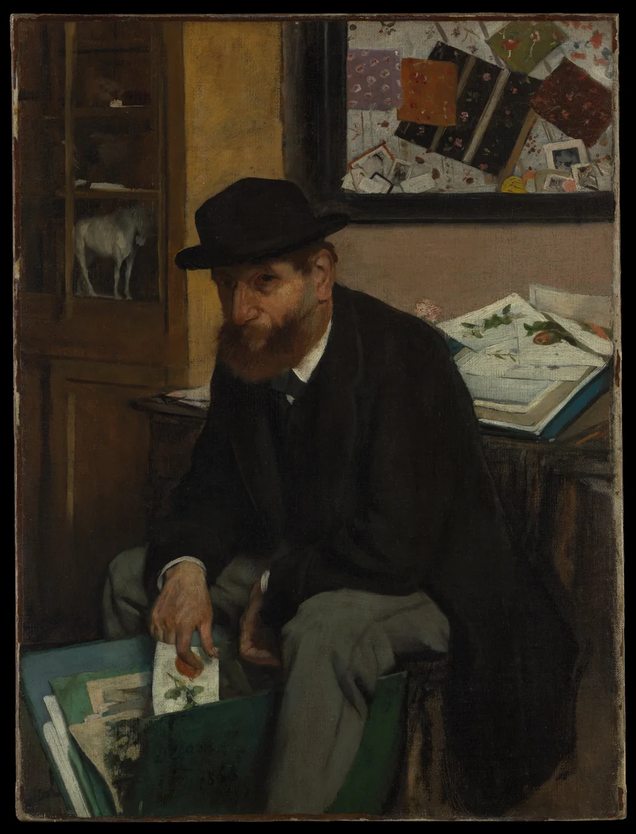 The Collector of Prints by Edgar Degas, painting, 1866