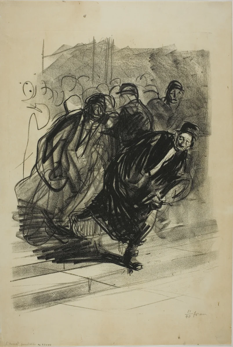 The Lawyer Pursued by Jean-Louis Forain, print, 1915