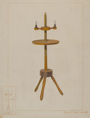 Maple Candlestand by Vincent P. Rosel, index of american design, 1938