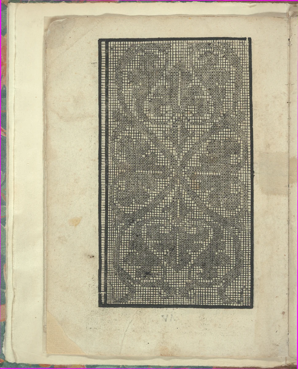 Opera Nova Universali intitulata Corona di racammi, page 5 (verso) by Giovanni Andrea Vavassore, book, 1530