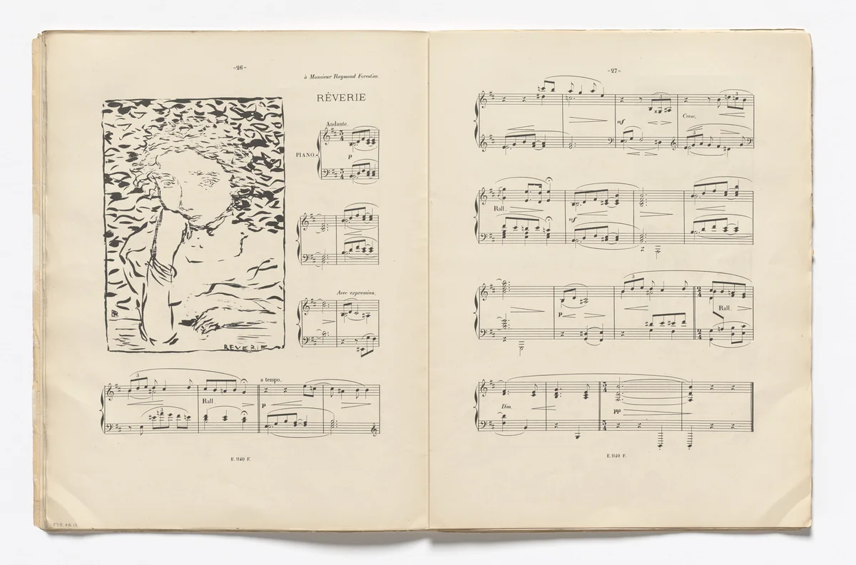 Rêverie (headpiece, page 26) from Petites scènes familières by Pierre Bonnard, illustrated book, 1893