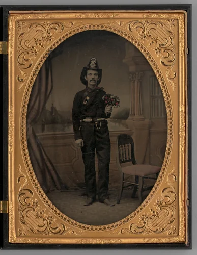 Untitled (Portrait of a Standing Man Wearing a Fireman's Uniform) by Unknown maker, other, 1865