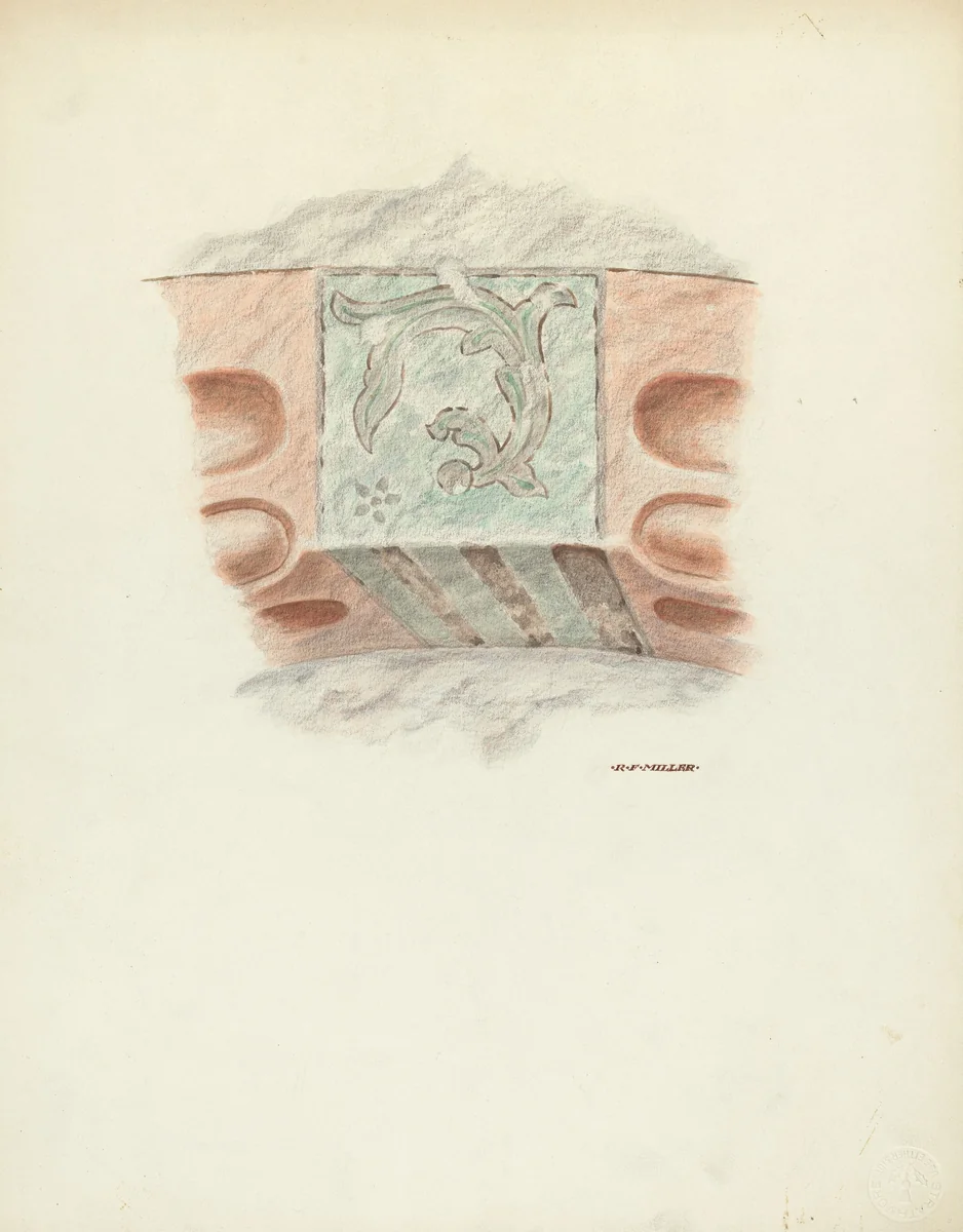 Painted Keystone by Randolph F. Miller, index of american design, 1939