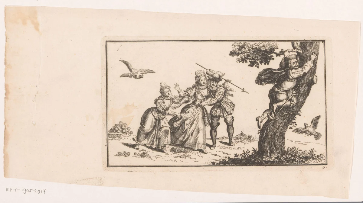 Scène uit het verhaal van Don Quichot by Johann Christoph Weigel, print, 1725