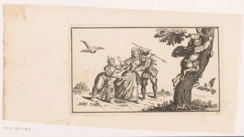 Scène uit het verhaal van Don Quichot by Johann Christoph Weigel, print, 1725