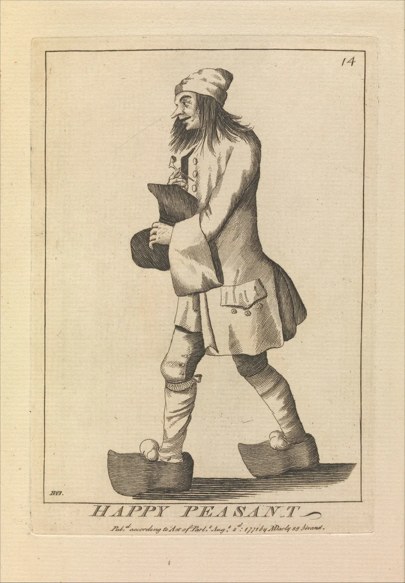 Happy Peasant by Henry William Bunbury, print, 1771