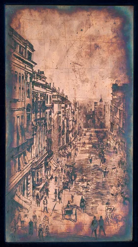 St. James's Street by James McNeill Whistler, technical material, 1878
