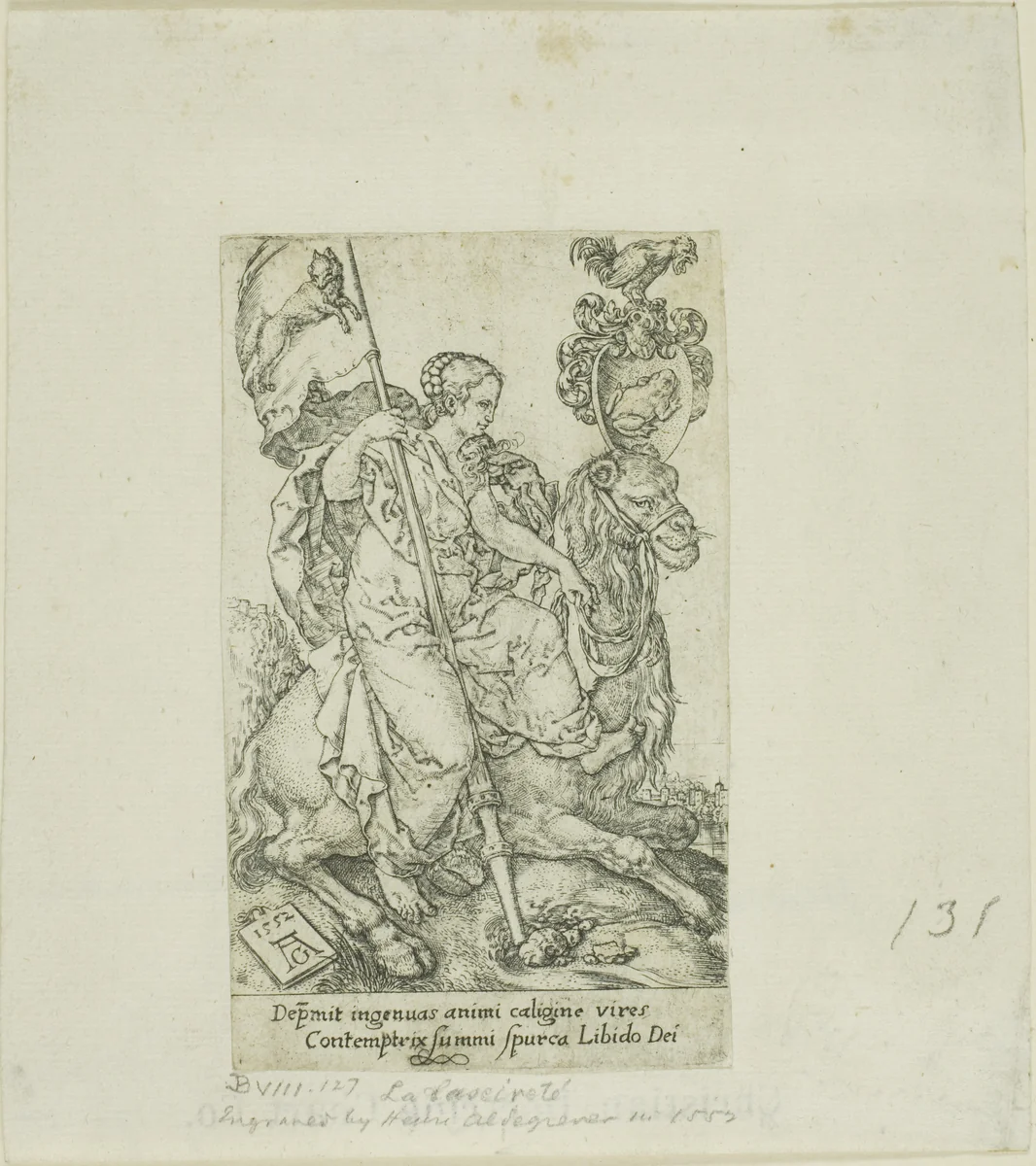 Lust, from Virtues and Vices by Heinrich Aldegrever, print, 1552