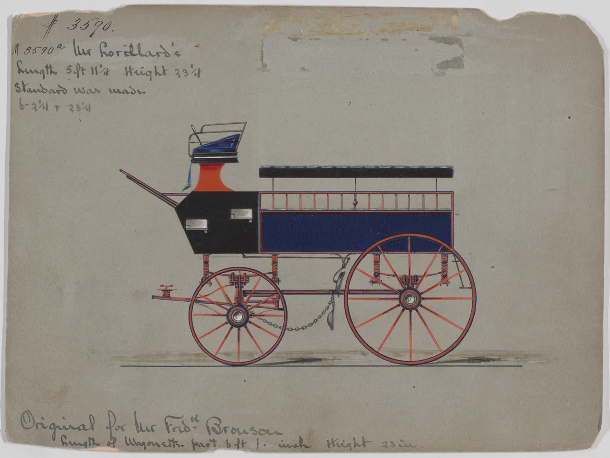 Wagonette Break #3590 by Brewster & Co., drawing, 1880