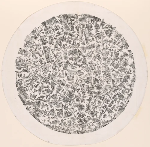 Mosaic of Le Fontaine's Fables by Jean Philippe Guy Le Gentil, print, 1789