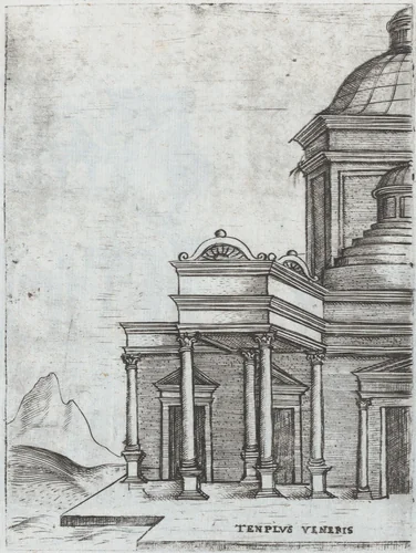 Arcus Lutii Septimii, from a Series of Prints depicting (reconstructed) Buildings from Roman Antiquity by Monogrammist G.A. with the Caltrop, book, 1530-1550
