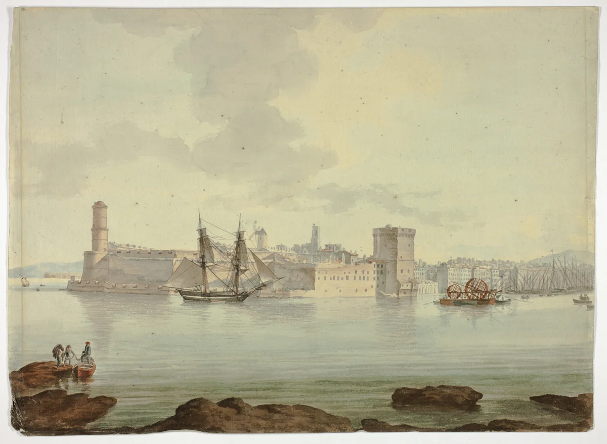 Harbor before Fortified Town by William Marlow, painting, 1760-1850