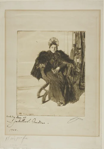 Isabella Gardener by Anders Zorn, print, 1894