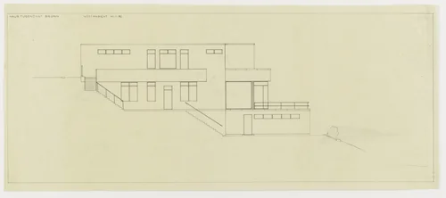 Tugendhat House, Brno, Czech Republic (Elevation) by Ludwig Mies van der Rohe, mies van der rohe archive, 1928
