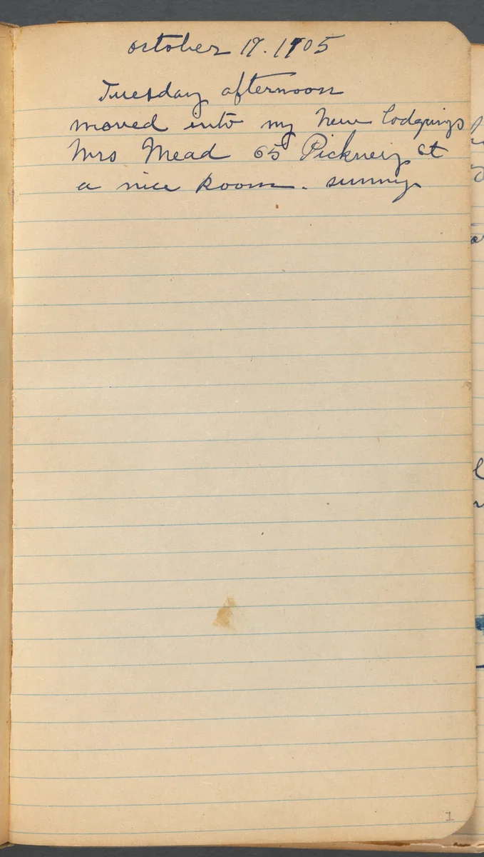 Sketchbook, page 001: Notes by Maurice Prendergast, book, 1905-1910