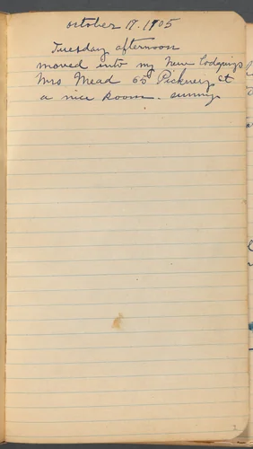 Sketchbook, page 001: Notes by Maurice Prendergast, book, 1905-1910