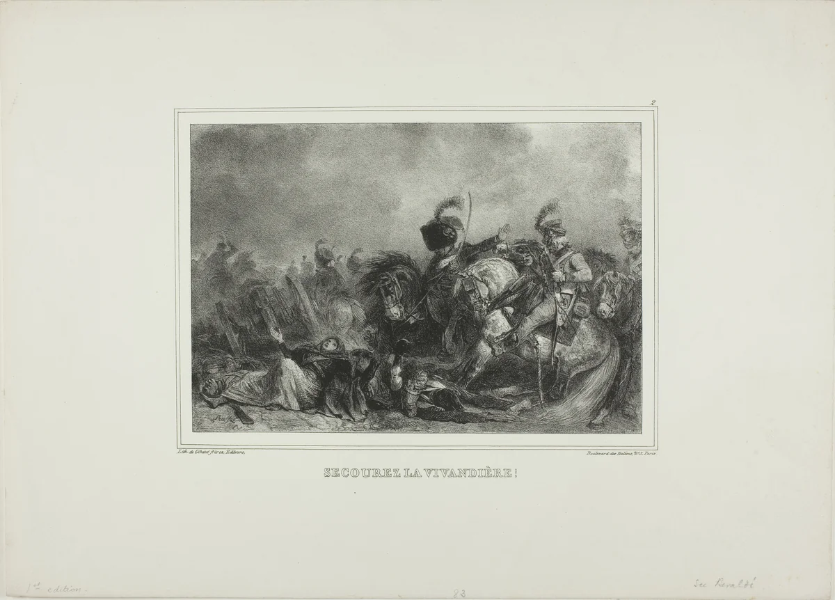 Help the canteen manager! by Denis Auguste Marie Raffet, print, 1835